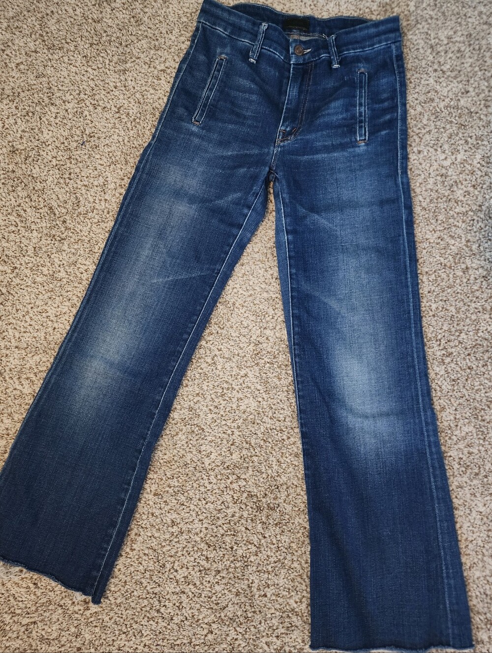 🦚MOTHER The Drama 'Cry of a Peacock' Wide Leg Jeans - Boho Raw Hem Y2K Size 26✨